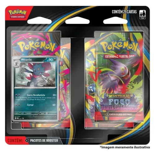 Fogo Fantasmagórico - 4 Pacotes de Booster de Megaevolucão